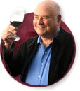 James admiring a glass of merlot